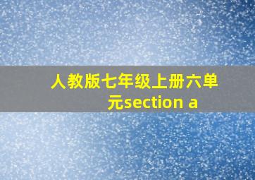 人教版七年级上册六单元section a